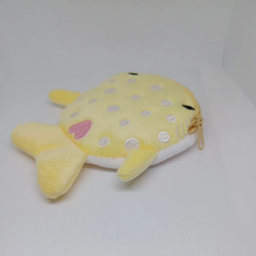 Yellow Whale Shark Coin Wallet Plush Bag Cute Key Or Earphone Pouch